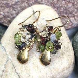 Garnet Agate Peridot Citrine Amethyst Quartz w 22k